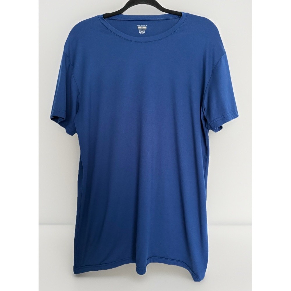 Spyder Men's XL Blue Athletic Shirt Performance Short Sleeve Workout Tee Wicking